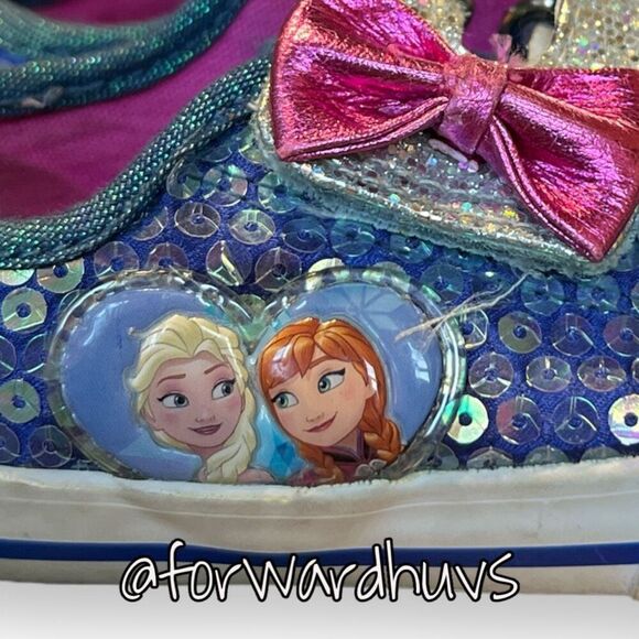 Disney Frozen Elsa and Anna Sequin Sneakers - Toddler Size 6 - Picture 7 of 10